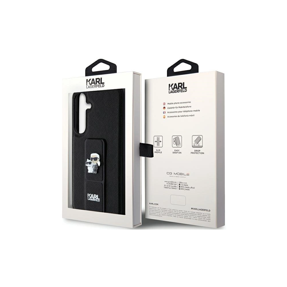 Hurtownia GSM - Etui Karl Lagerfeld KLHCS24SGSAKCPK Samsung Galaxy S24 hardcase Gripstand Saffiano Karl&Choupette Pins černý/black - KLD1884 - {ean13} - Hurt