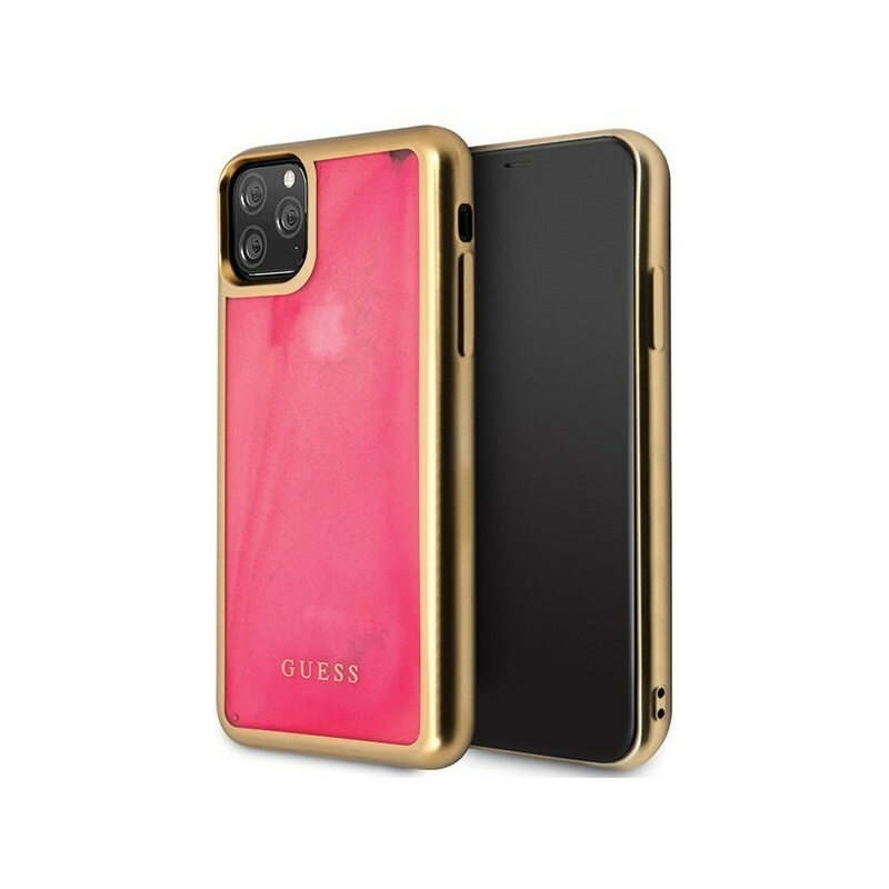 Guess Distributor - 3700740461181 - GUE156PNK - Guess GUHCN58GLTRPI iPhone 11 Pro pink hard case Glow in the Dark Sand Matte - B2B homescreen