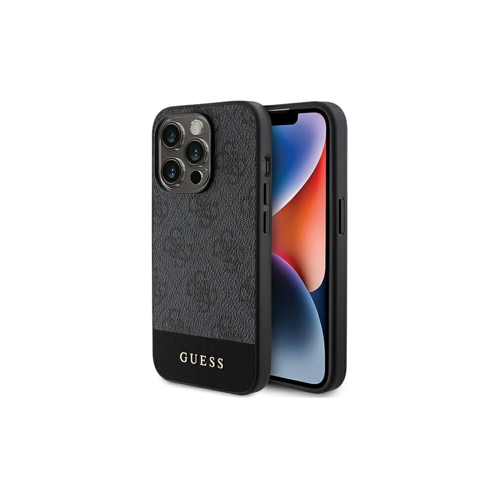 Hurtownia GSM - Etui Guess GUHCP15LG4GLGR Apple iPhone 15 Pro kemény tok 4G Stripe Collection szürke/grey - GUE3285 - {ean13} - Hurt