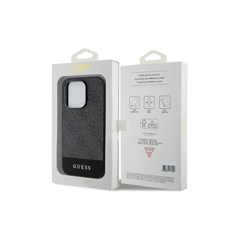 Wholesale Guess GUHCP15LG4GLGR Apple iPhone 15 Pro hardcase 4G Stripe Collection grey - GUE3285 - {ean13} - Hurt