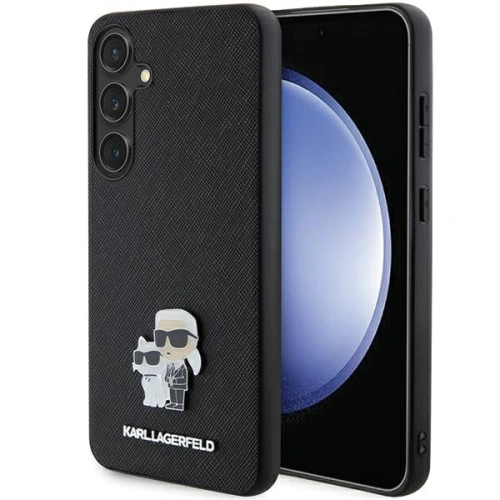 Etui Karl Lagerfeld KLHCS24SPSAKCMPK Samsung Galaxy S24 hardcase Saffiano Karl & Choupette Metal Pin czarny/black