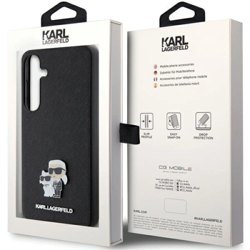 Etui Karl Lagerfeld KLHCS24SPSAKCMPK Samsung Galaxy S24 hardcase Saffiano Karl & Choupette Metal Pin czarny/black