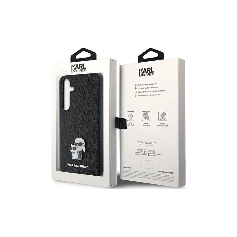 Hurtownia GSM - Etui Karl Lagerfeld KLHCS24SPSAKCMPK Samsung Galaxy S24 hardcase Saffiano Karl & Choupette Metal Pin negru/black - KLD1888 - {ean13} - Hurt