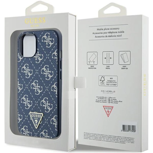 Etui Guess GUHCP15MPG4GPB Apple iPhone 15 Plus / 14 Plus hardcase 4G Triangle Metal Logo niebieski/blue