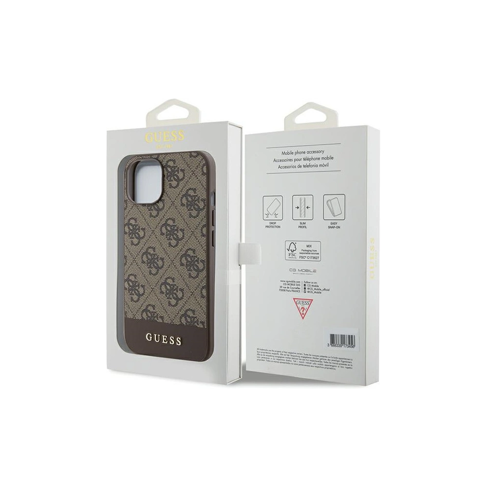 Hurtownia GSM - Etui Guess GUHCP15SG4GLBR Apple iPhone 15 / 14 / 13 hardcase 4G Stripe Collection hnědý/brown - GUE3294 - {ean13} - Hurt
