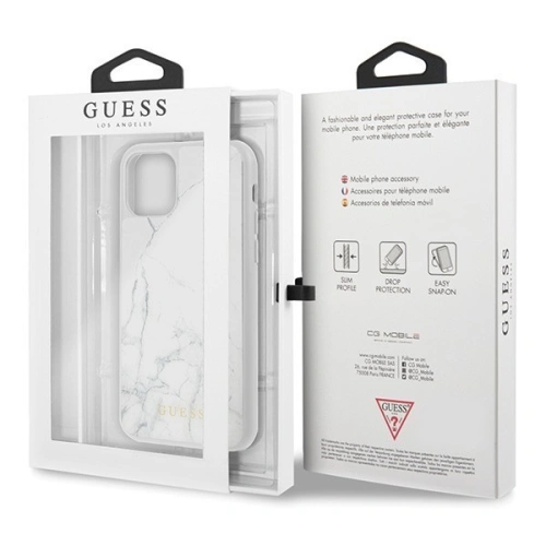 Etui Guess GUHCN58HYMAWH Apple iPhone 11 Pro biały/white Marble