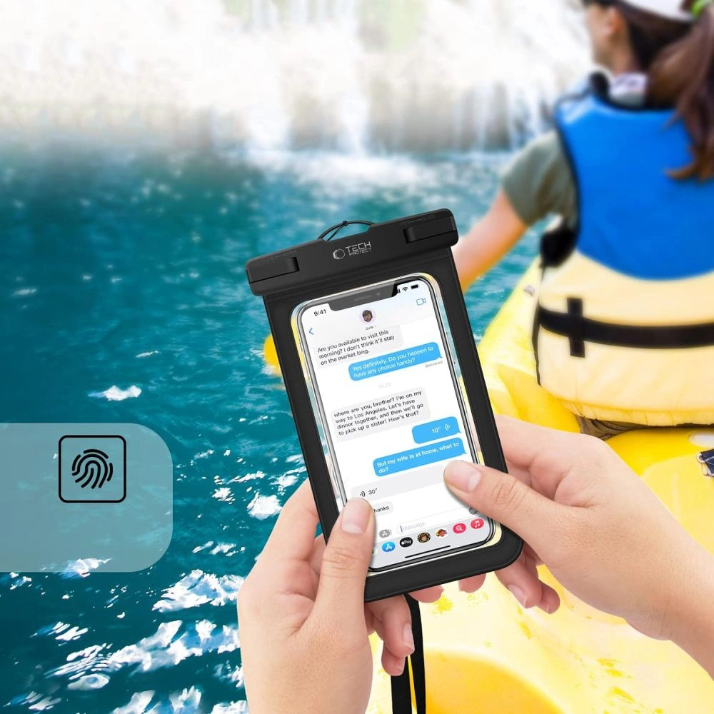 Wholesale Tech-Protect UWC9 Universal Waterproof Case 8.9" Black/orange - THP2655 - {ean13} - Hurt