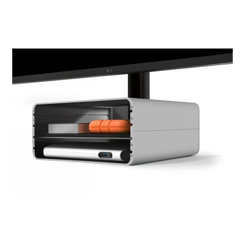 Aluminiowa podstawka Twelve South HiRise Pro do iMac i Apple Studio Display ze schowkiem (silver)