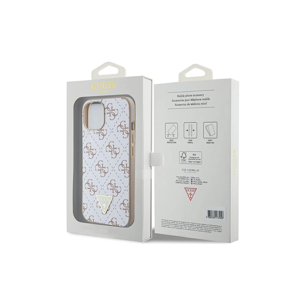 Hurtownia GSM - Etui Guess GUHCP15SPG4GPH Apple iPhone 15 / 14 / 13 hardcase 4G Triangle Metal Logo bílý/white - GUE3297 - {ean13} - Hurt