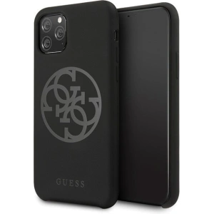Etui Guess GUHCN58LS4GBK Apple iPhone 11 Pro black/czarny hard case Silicone 4G Tone On Tone