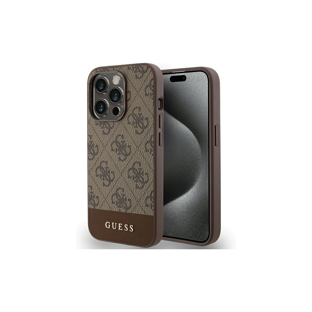 Hurtownia GSM - Etui Guess GUHCP15XG4GLBR Apple iPhone 15 Pro Max hardcase 4G Stripe Collection hnědý/brown - GUE3301 - {ean13} - Hurt