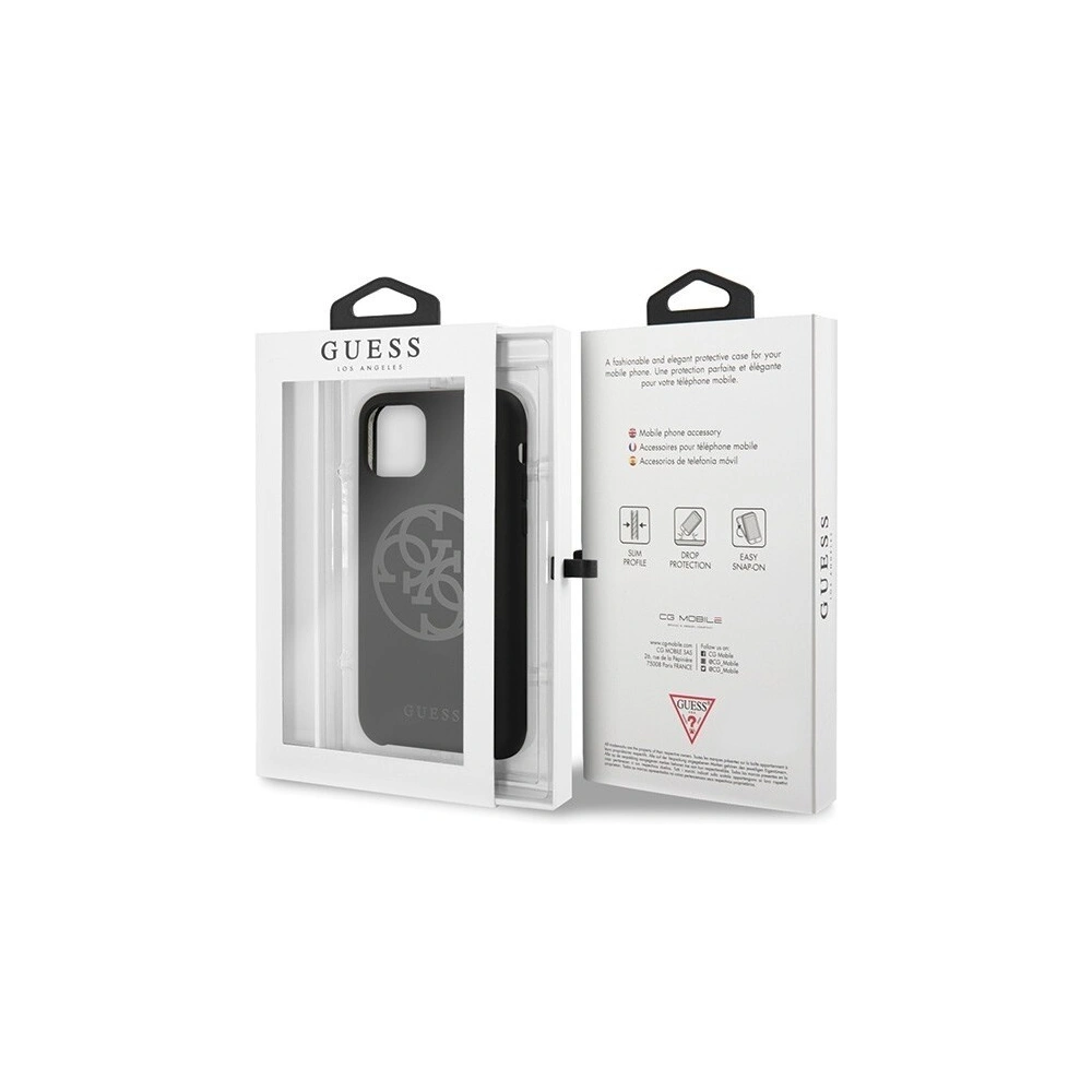 Hurtownia GSM - Etui Guess GUHCN58LS4GBK Apple iPhone 11 Pro black/czarny hard case Silicone 4G Tone On Tone - GUE163BLK - {ean13} - Hurt