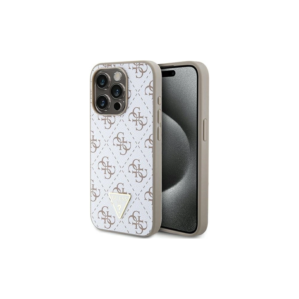 Hurtownia GSM - Case Guess GUHCP15XPG4GPH Apple iPhone 15 Pro Max Hardcase 4G Triangle Metal Logo weiß/white - GUE3304 - {ean13} - Hurt