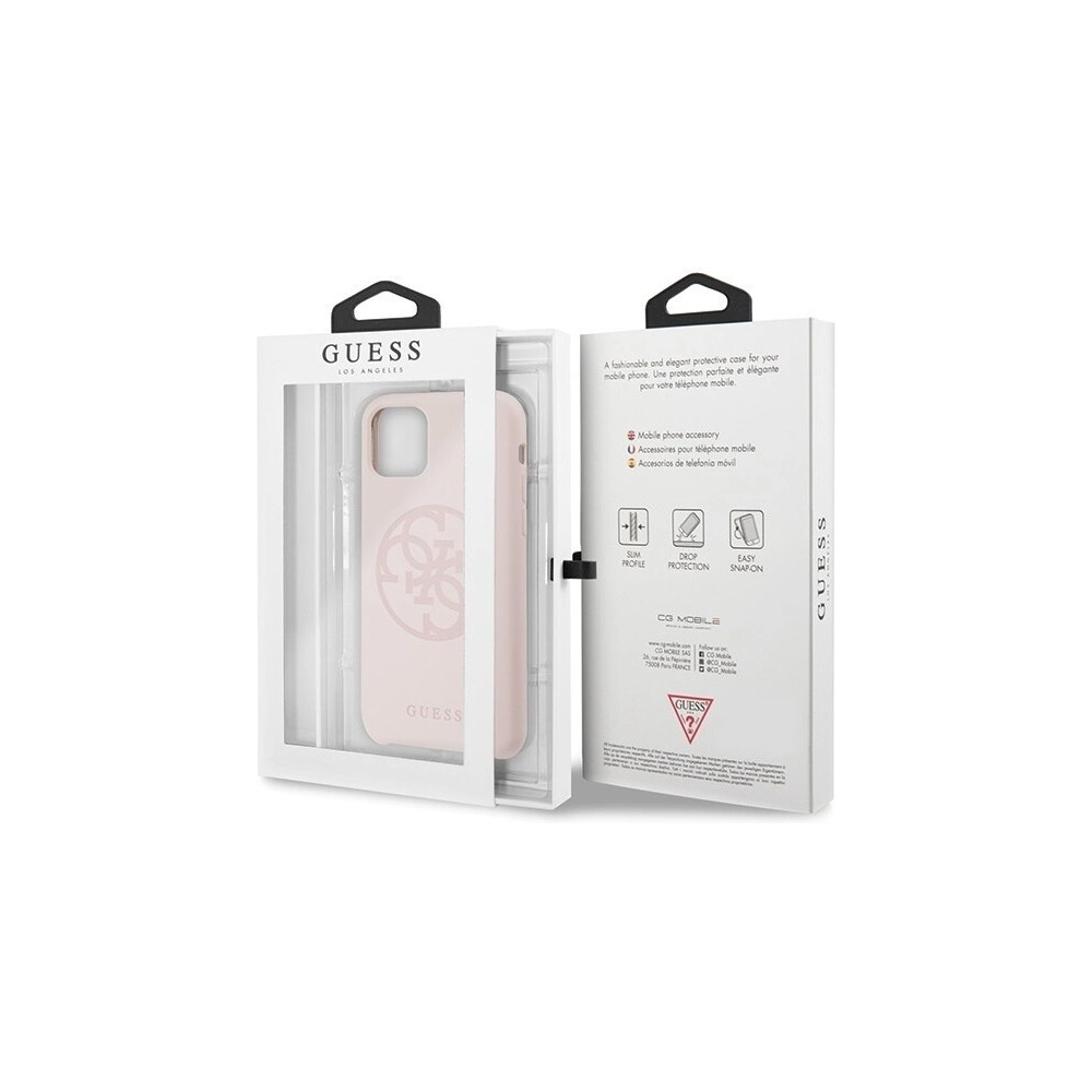 Hurtownia GSM - Etui Guess GUHCN58LS4GLP Apple iPhone 11 Pro light pink/jasnoróżowy hard case Silicone 4G Tone On Tone - GUE165PNK - {ean13} - Hurt