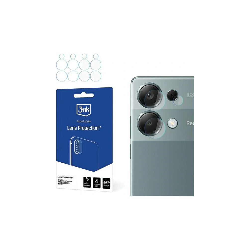 Hurtownia GSM - Hybridní sklo na objektiv fotoaparátu 3MK Lens Protect Xiaomi Redmi Note 13 Pro 4G [4 PACK] - 3MK5686 - {ean13} - Hurt