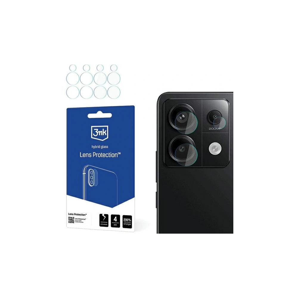 Hurtownia GSM - Hybidní sklo na objektiv fotoaparátu 3MK Lens Protect Xiaomi Redmi Note 13 Pro 5G [4 PACK] - 3MK5687 - {ean13} - Hurt