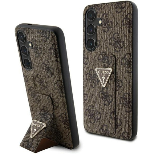 Guess Distributor - 3666339241421 - GUE3308 - Guess GUHCS24SPGS4TDW Samsung Galaxy S24 hardcase Grip Stand 4G Triangle Strass brown - B2B homescreen