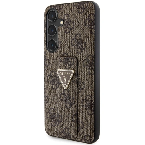 Etui Guess GUHCS24SPGS4TDW Samsung Galaxy S24 hardcase Grip Stand 4G Triangle Strass brązowy/brown