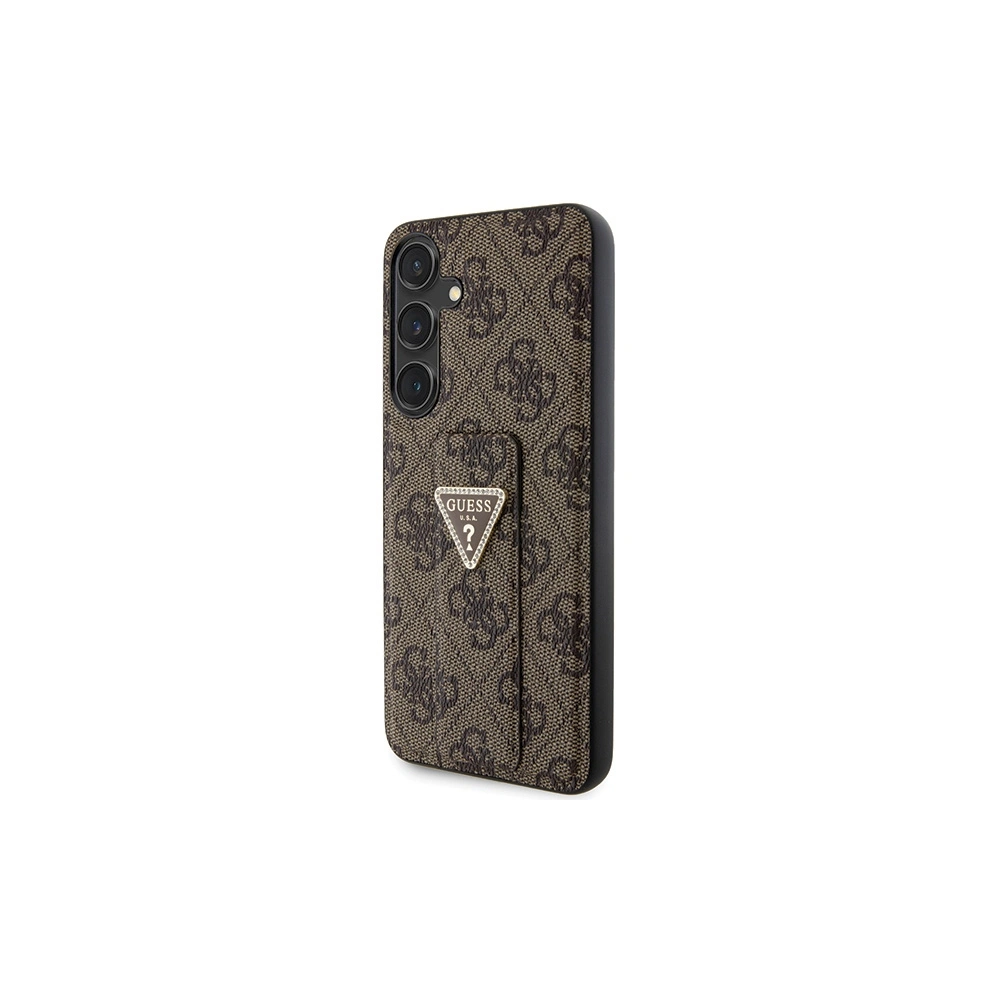 Hurtownia GSM - Etui Guess GUHCS24SPGS4TDW Samsung Galaxy S24 kemény tok Grip Stand 4G Triangle Strass barna/brown - GUE3308 - {ean13} - Hurt