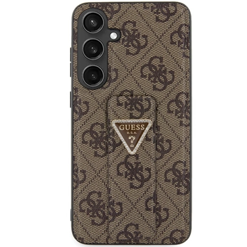 Etui Guess GUHCS24SPGS4TDW Samsung Galaxy S24 hardcase Grip Stand 4G Triangle Strass brązowy/brown