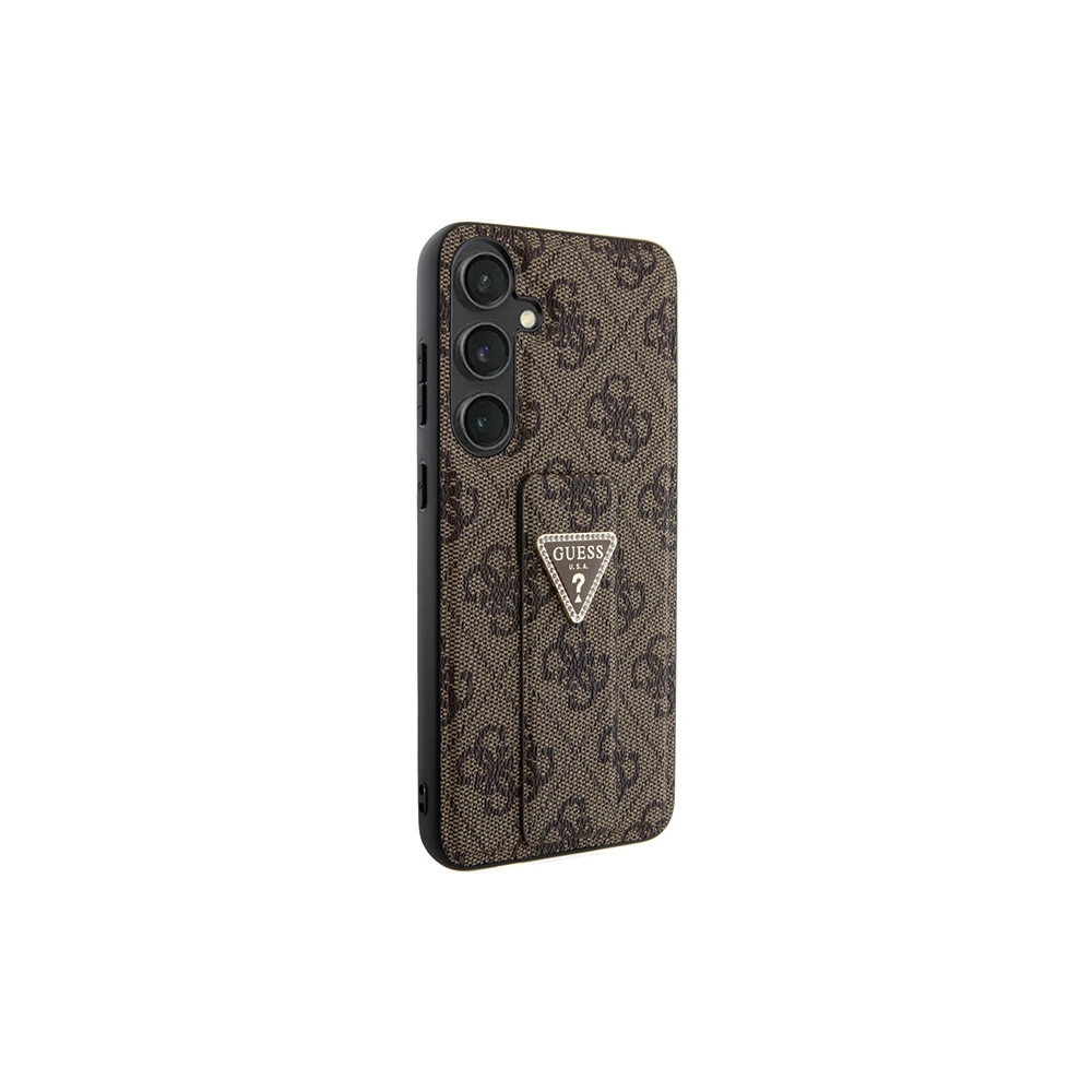 Hurtownia GSM - Etui Guess GUHCS24SPGS4TDW Samsung Galaxy S24 kemény tok Grip Stand 4G Triangle Strass barna/brown - GUE3308 - {ean13} - Hurt