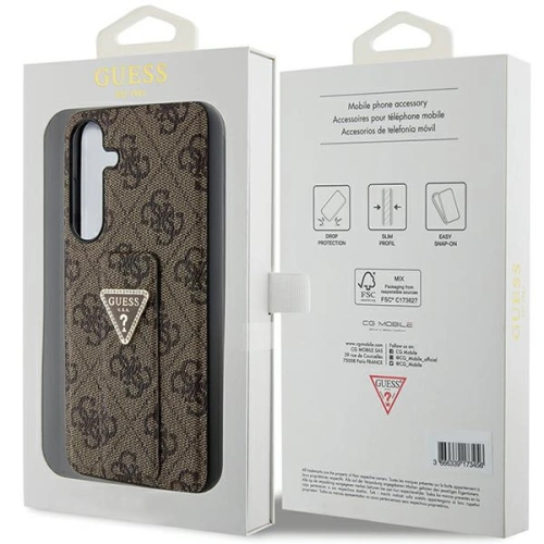 Etui Guess GUHCS24SPGS4TDW Samsung Galaxy S24 hardcase Grip Stand 4G Triangle Strass brązowy/brown