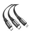 Hurtownia GSM - Kabel USB Baseus Fabric 3w1 USB-C / Lightning / Micro 3,5A 1,2m (szary) - BSU631GRY - {ean13} - Hurt
