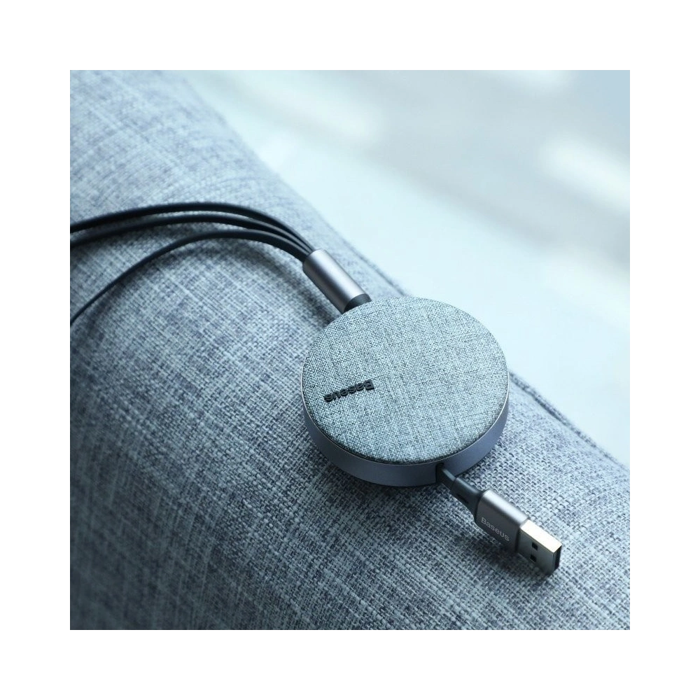 Hurtownia GSM - Kabel USB Baseus Fabric 3w1 USB-C / Lightning / Micro 3,5A 1,2m (szary) - BSU631GRY - {ean13} - Hurt