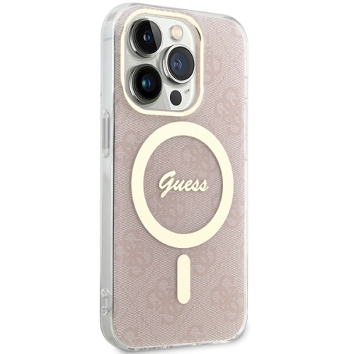 Etui Guess GUHMP15LH4STP Apple iPhone 15 Pro hardcase IML 4G MagSafe różowy/pink