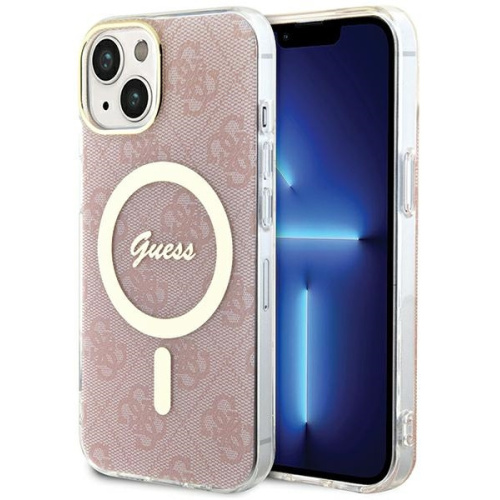 Guess Distributor - 3666339194666 - GUE3312 - Guess GUHMP15SH4STP Apple iPhone 15 / 14 / 13 hardcase IML 4G MagSafe pink - B2B homescreen
