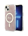 Case Guess GUHMP15SH4STP Apple iPhone 15 / 14 / 13 Hardcase IML 4G MagSafe rosa/pink