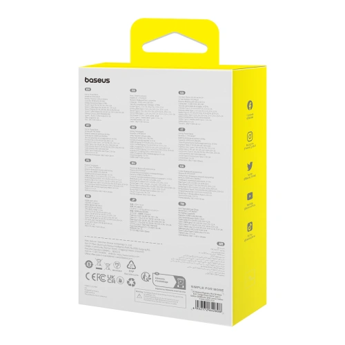 Baseus Magnetic Mini Power Bank 10000mAh 30W USB-C z ładowaniem bezprzewodowym MagSafe + wbudowany kabel USB-C