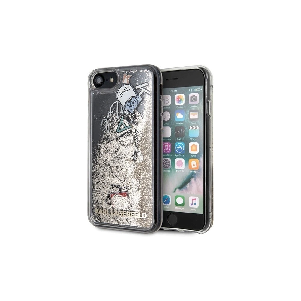 Hurtownia GSM - Karl Lagerfeld KLHCI8KSICGO Apple iPhone SE 2022/SE 2020/8/7 złoty/gold hard case Iconic Liquid Glitter - KLD077GLD - {ean13} - Hurt