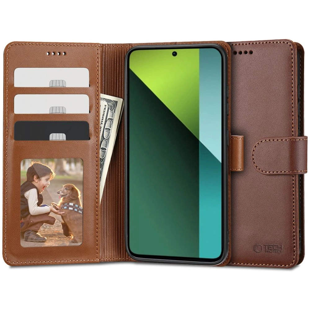 Hurtownia GSM - Etui Tech-Protect Wallet Xiaomi Redmi Note 13 Pro 5G / Poco X6 5G Hnědé - THP2663 - {ean13} - Hurt
