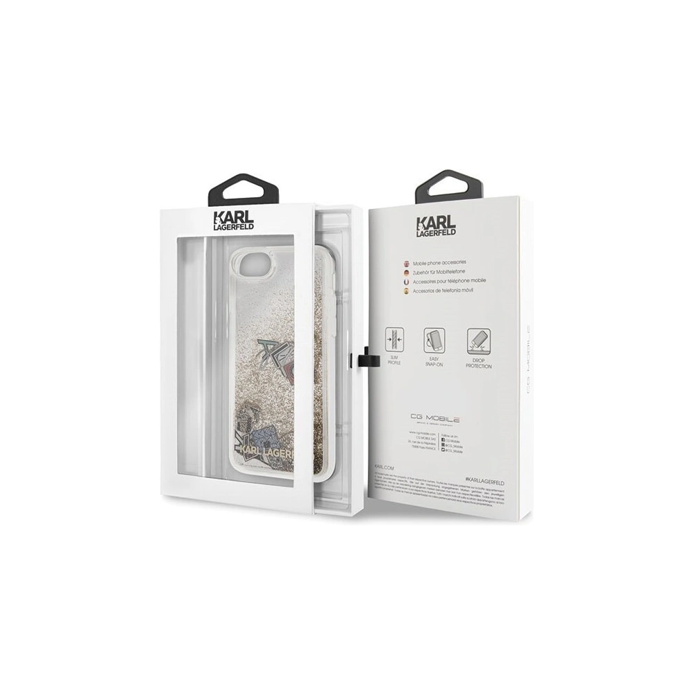 Hurtownia GSM - Karl Lagerfeld KLHCI8KSICGO Apple iPhone SE 2022/SE 2020/8/7 złoty/gold hard case Iconic Liquid Glitter - KLD077GLD - {ean13} - Hurt