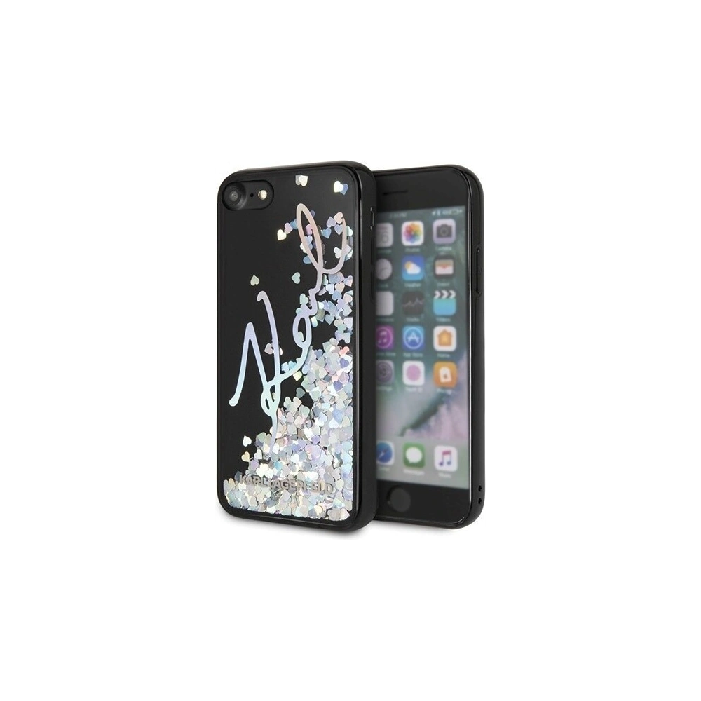Hurtownia GSM - Karl Lagerfeld KLHCI8KSIGMU Apple iPhone SE 2022/SE 2020/8/7 czarny/black hard case Signature Liquid Glitter Sequins - KLD078BLK - {ean13} - Hurt