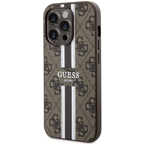 Etui Guess GUHMP15LP4RPSW Apple iPhone 15 Pro hardcase 4G Printed Stripes MagSafe brązowy/brown