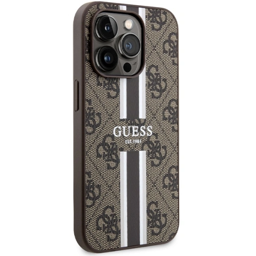 Etui Guess GUHMP15LP4RPSW Apple iPhone 15 Pro hardcase 4G Printed Stripes MagSafe brązowy/brown