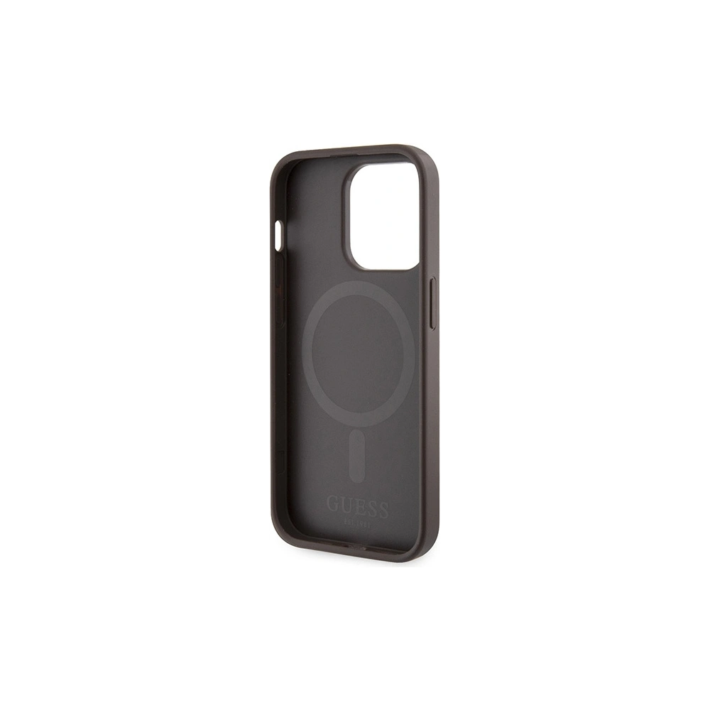 Hurtownia GSM - Case Guess GUHMP15LP4RPSW Apple iPhone 15 Pro Hardcase 4G Gedruckte Streifen MagSafe braun/brown - GUE3319 - {ean13} - Hurt