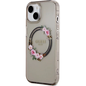 Hurtownia GSM - Case Guess GUHMP15SHFWFCK Apple iPhone 15 / 14 / 13 Hardcase IML Blumen Kranz MagSafe schwarz/black - GUE3320 - {ean13} - Hurt