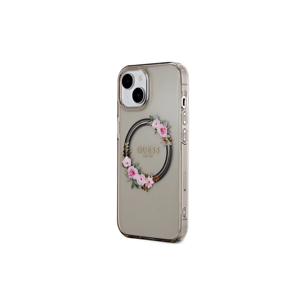 Hurtownia GSM - Etui Guess GUHMP15SHFWFCK Apple iPhone 15 / 14 / 13 hardcase IML Flowers Wreatch MagSafe černý/black - GUE3320 - {ean13} - Hurt