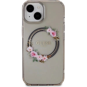Hurtownia GSM - Case Guess GUHMP15SHFWFCK Apple iPhone 15 / 14 / 13 Hardcase IML Blumen Kranz MagSafe schwarz/black - GUE3320 - {ean13} - Hurt