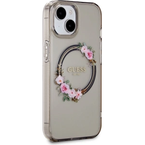 Hurtownia GSM - Case Guess GUHMP15SHFWFCK Apple iPhone 15 / 14 / 13 Hardcase IML Blumen Kranz MagSafe schwarz/black - GUE3320 - {ean13} - Hurt