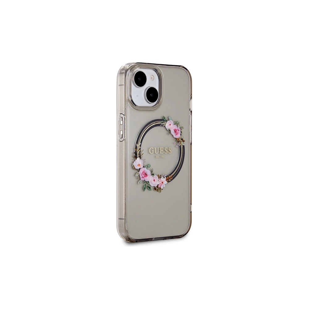 Hurtownia GSM - Etui Guess GUHMP15SHFWFCK Apple iPhone 15 / 14 / 13 hardcase IML Flowers Wreatch MagSafe černý/black - GUE3320 - {ean13} - Hurt