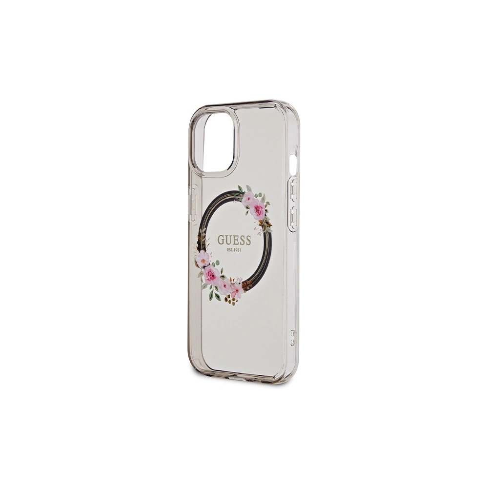 Hurtownia GSM - Etui Guess GUHMP15SHFWFCK Apple iPhone 15 / 14 / 13 hardcase IML Flowers Wreatch MagSafe černý/black - GUE3320 - {ean13} - Hurt