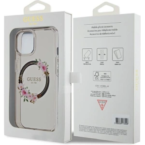 Hurtownia GSM - Case Guess GUHMP15SHFWFCK Apple iPhone 15 / 14 / 13 Hardcase IML Blumen Kranz MagSafe schwarz/black - GUE3320 - {ean13} - Hurt