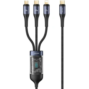 Hurtownia GSM - Kábel 3w1 USAMS US-SJ600 USB-C / Lightning / microUSB / USB-C 100W 1,2m fekete/black - USA1042 - {ean13} - Hurt