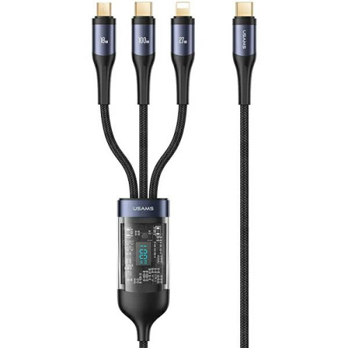 Hurtownia Usams - 6958444904337 - USA1042 - Kabel 3w1 USAMS US-SJ600 USB-C / Lightning / microUSB / USB-C 100W 1,2m czarny/black - B2B homescreen