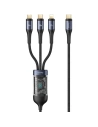 Kabel 3w1 USAMS US-SJ600 USB-C / Lightning / microUSB / USB-C 100W 1,2m schwarz/black