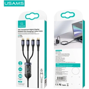 Hurtownia GSM - Kábel 3w1 USAMS US-SJ600 USB-C / Lightning / microUSB / USB-C 100W 1,2m fekete/black - USA1042 - {ean13} - Hurt